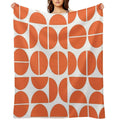 Mid-Century Modern Geometric Orange All-season Throw Blanket