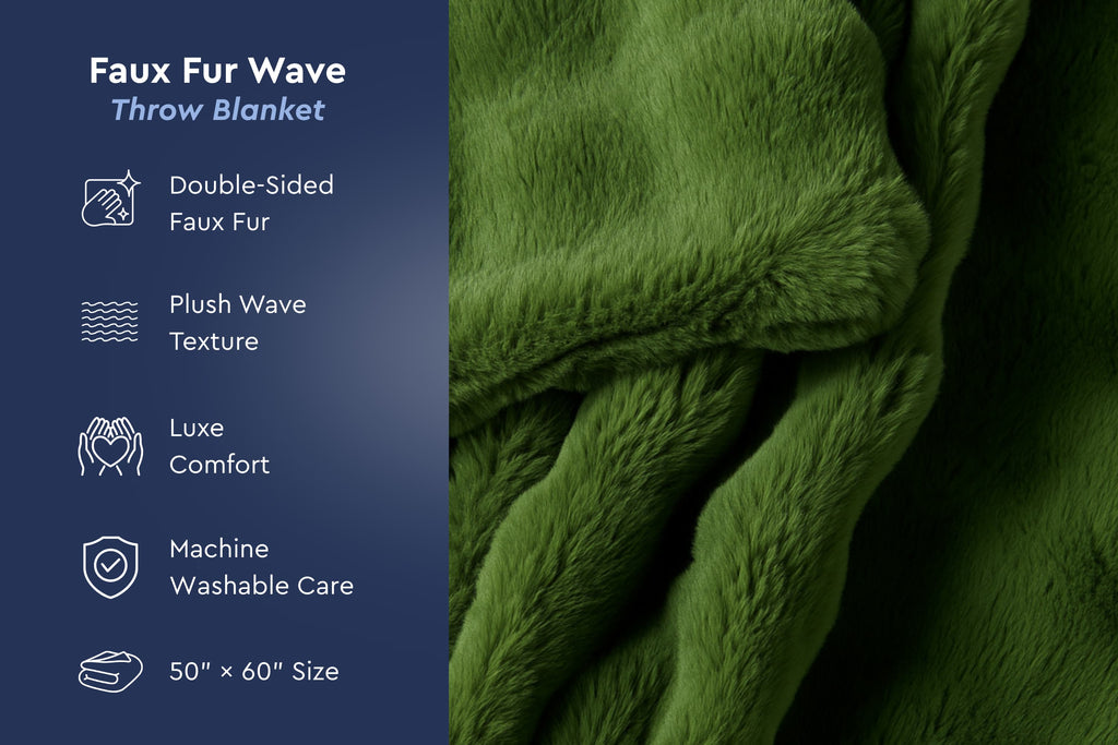 Faux Fur Wave Throw Blanket