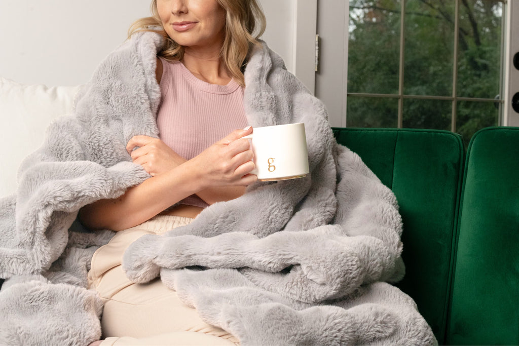 Faux Fur Wave Throw Blanket