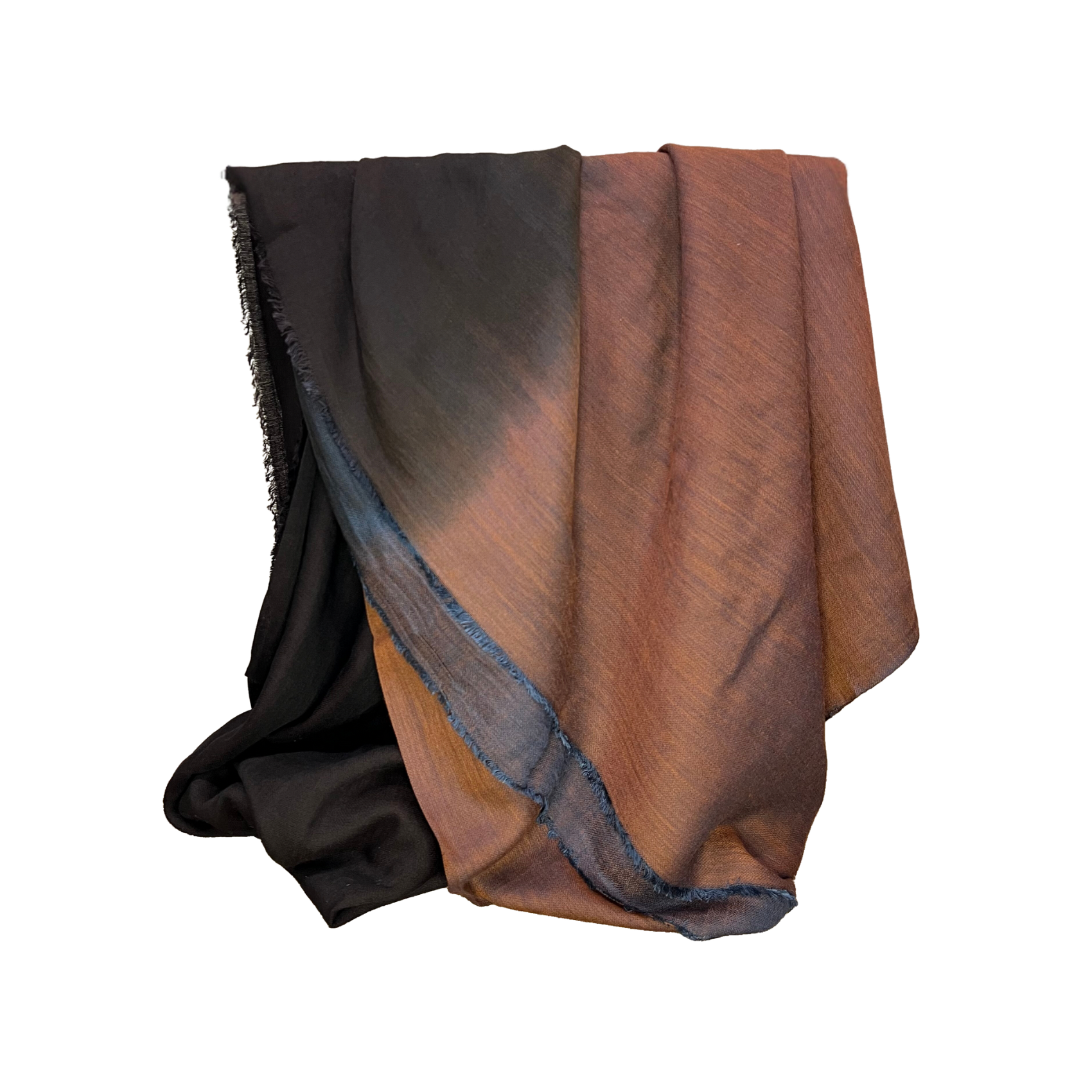 Ombre Wool Silk Throw Blanket - Cocoa