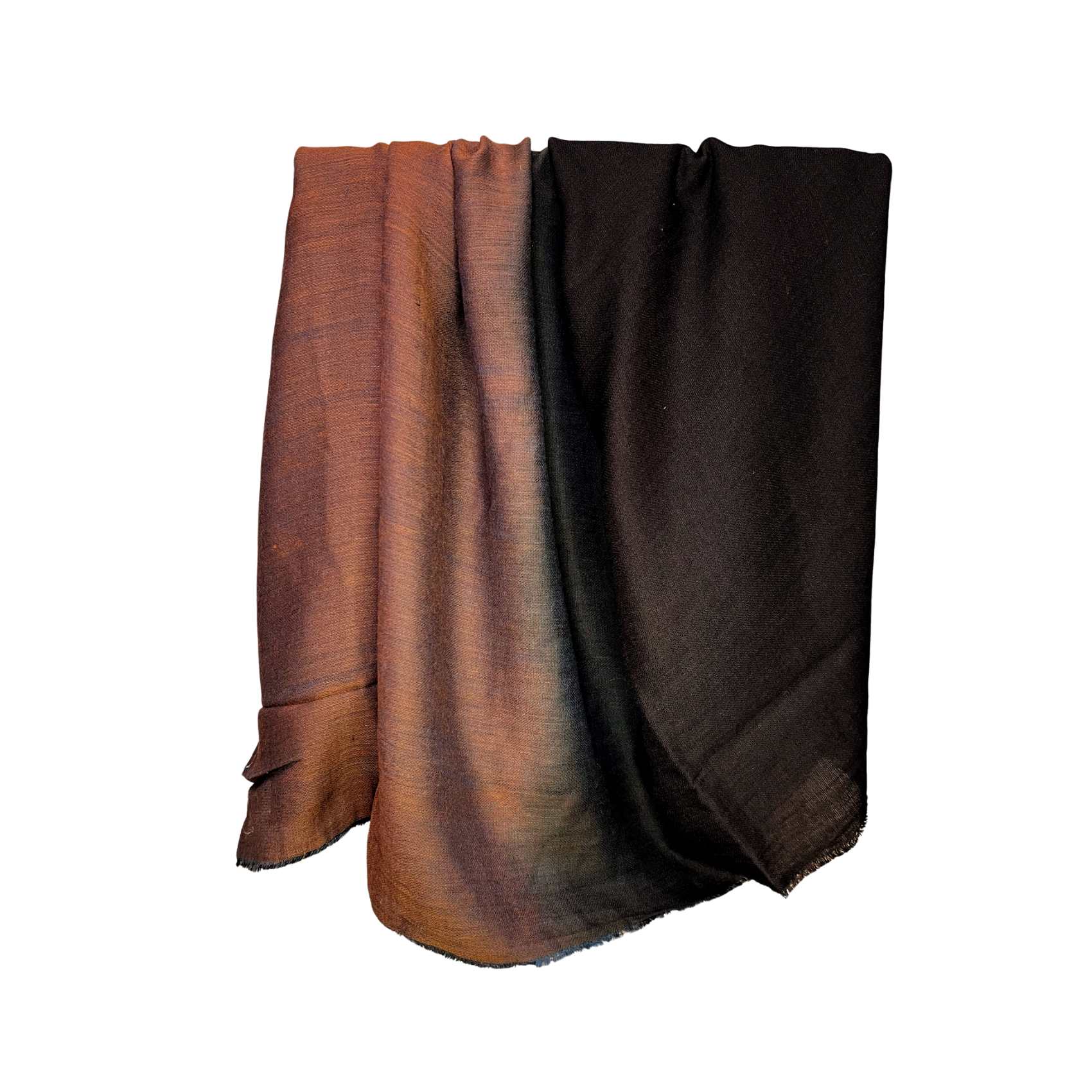 Ombre Wool Silk Throw Blanket - Cocoa